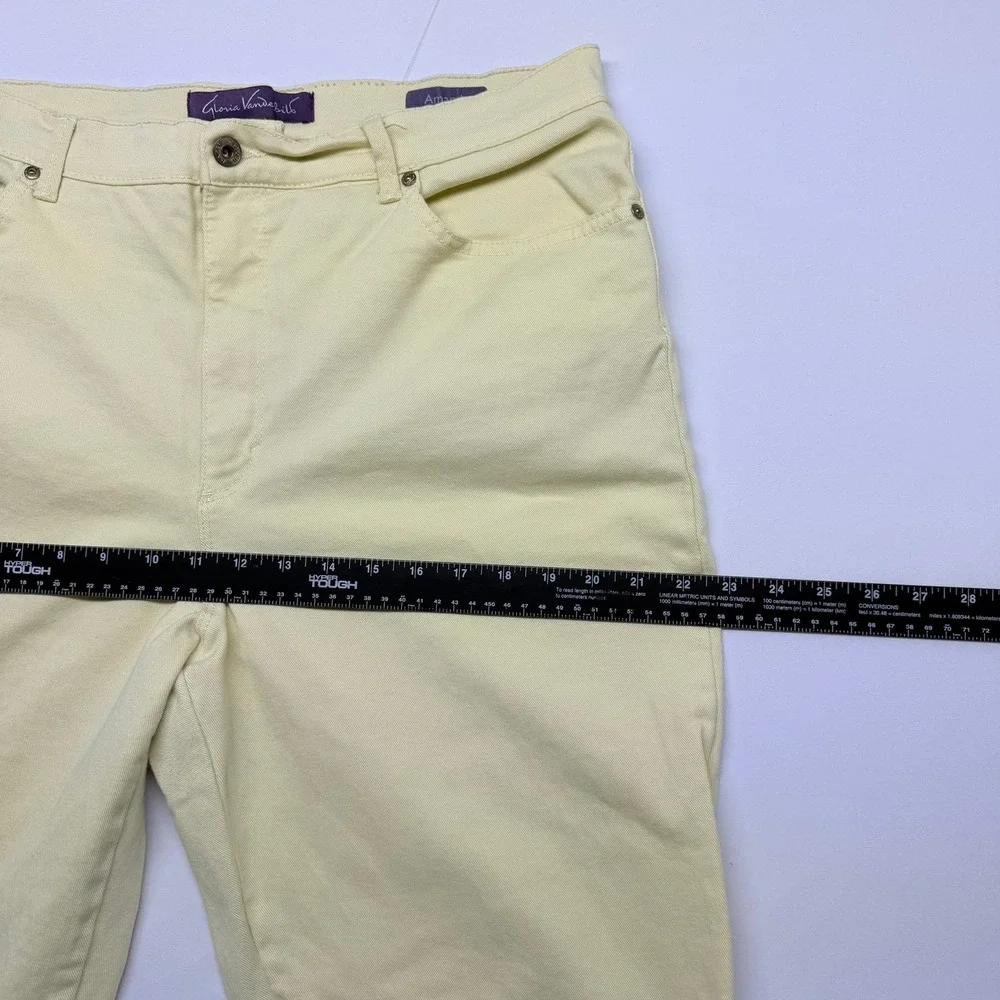 Gloria Vanderbilt Amanda High Rise Straight Leg Jeans Yellow Womens 18 Long - Picture 7 of 11
